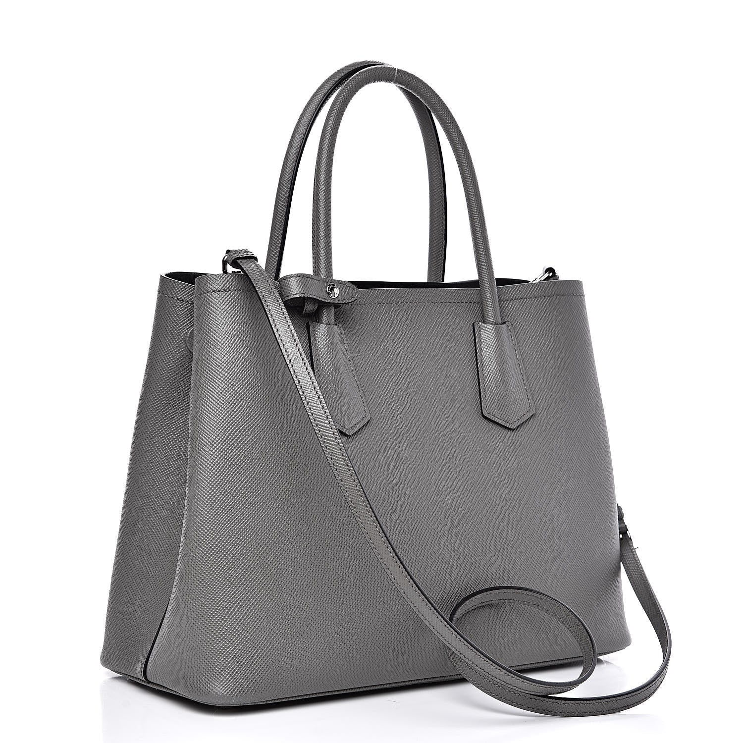 Prada Saffiano Cuir Medium Double Bag Marmo 3 of 9