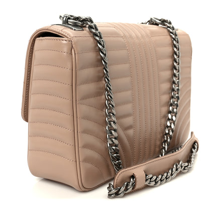 Prada Soft Calfskin Impunture Diagramme Medium Chain Flap Shoulder Bag Cipria 3 of 10