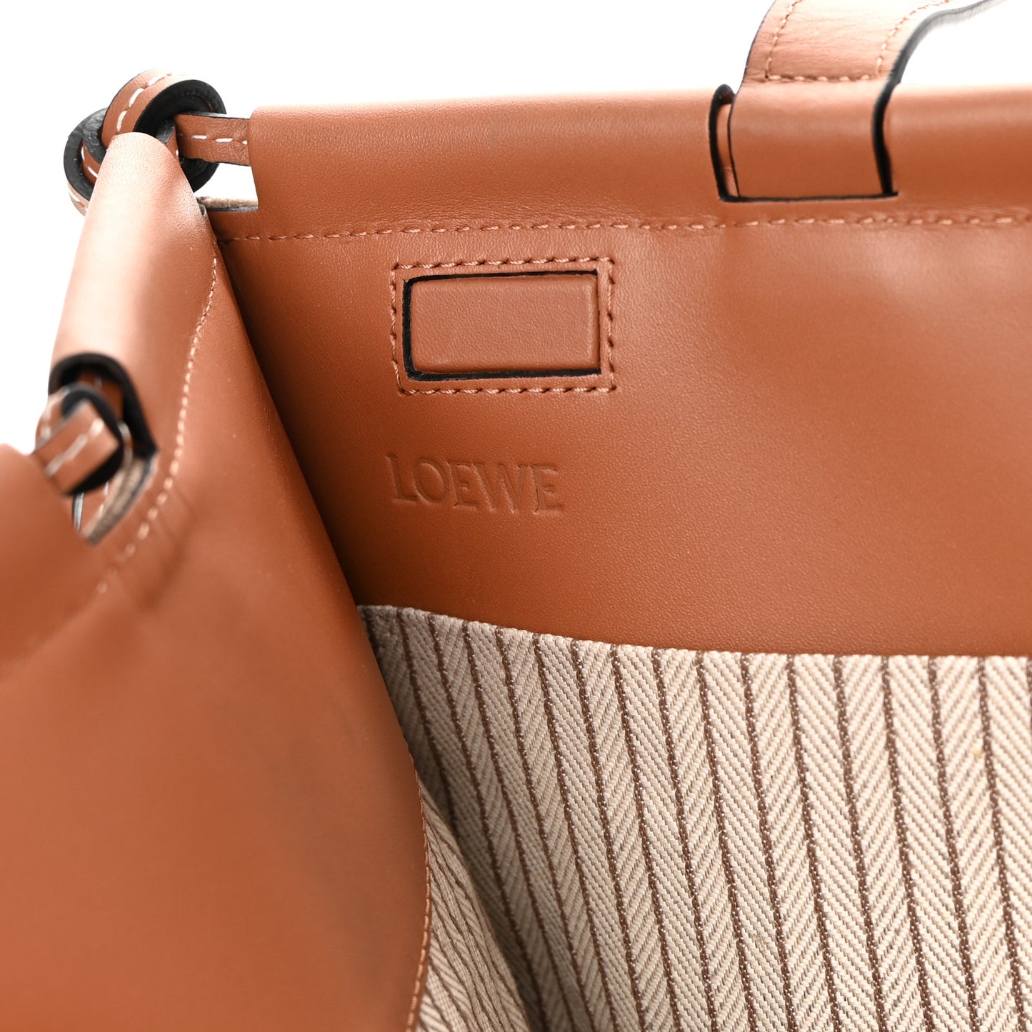 Canvas Calfskin Cushion Tote Taupe