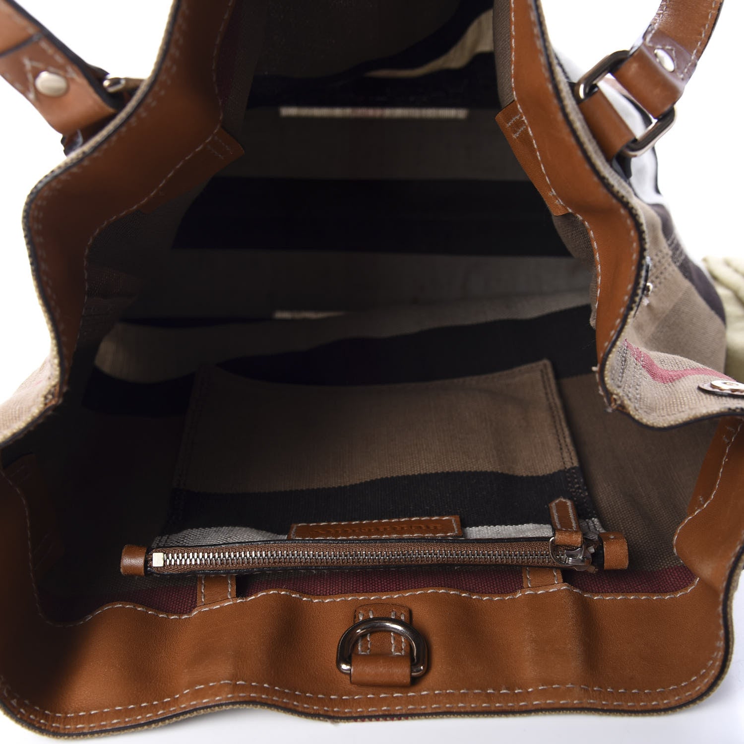 Burberry Canvas Mega Check Medium Maidstone Saddle Brown 4 of 12