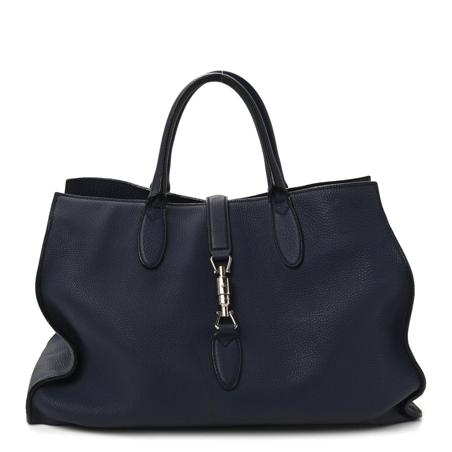 Soft Calfskin Medium Jackie Top Handle Bag Classic Blue Marine