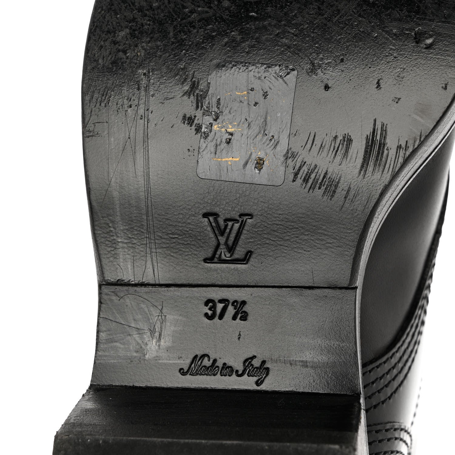 Louis Vuitton Calfskin Monogram Metropolis Flat Ranger Boots 37.5 Black 8 of 12