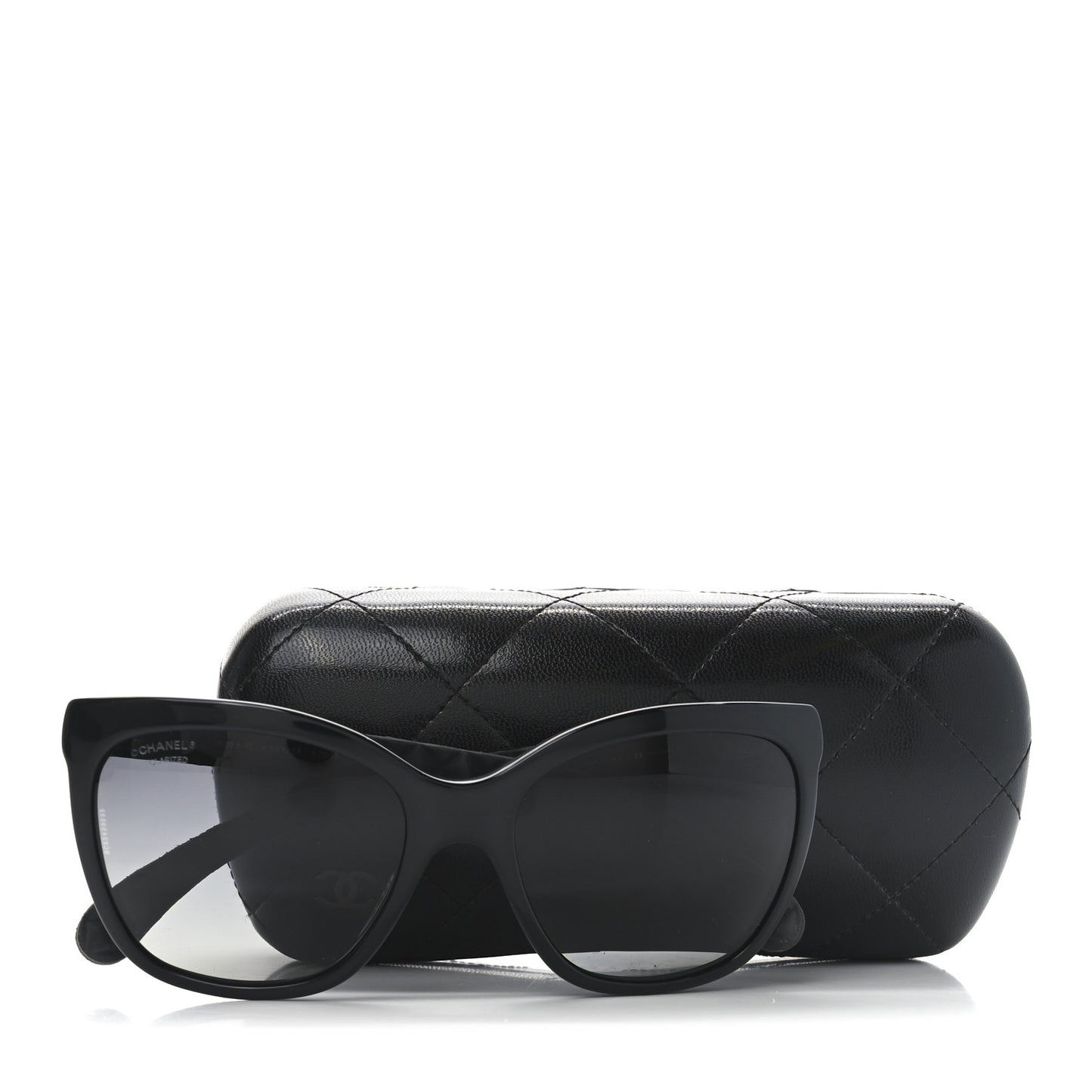Acetate Quilted Polarized Butterfly CC Sunglasses 5288-Q Black