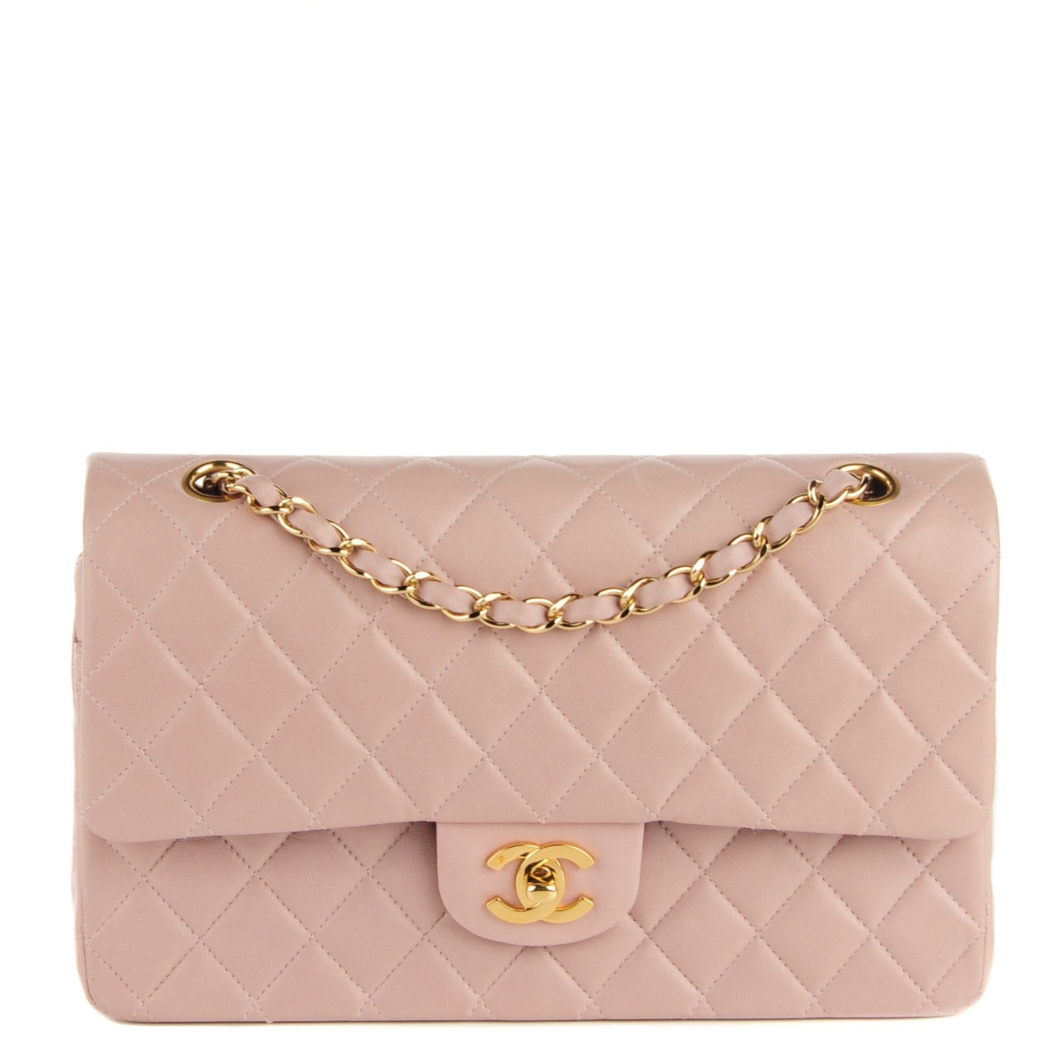 Chanel Lambskin Quilted Medium Double Medium Light Pink 1 of 9
