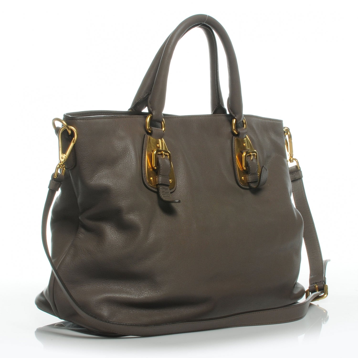 Prada Soft Calf Tote Bambu 4 of 9