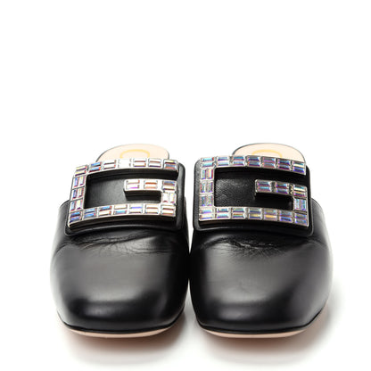 Gucci Malaga Kid Crystal Square G Madelyn Mules 35 Black 2 of 11