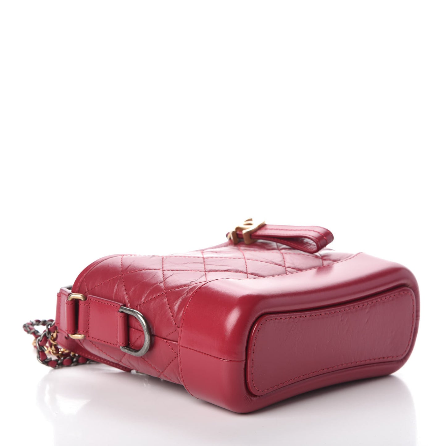 Aged Calfskin Quilted Small Gabrielle Hobo Dark Pink