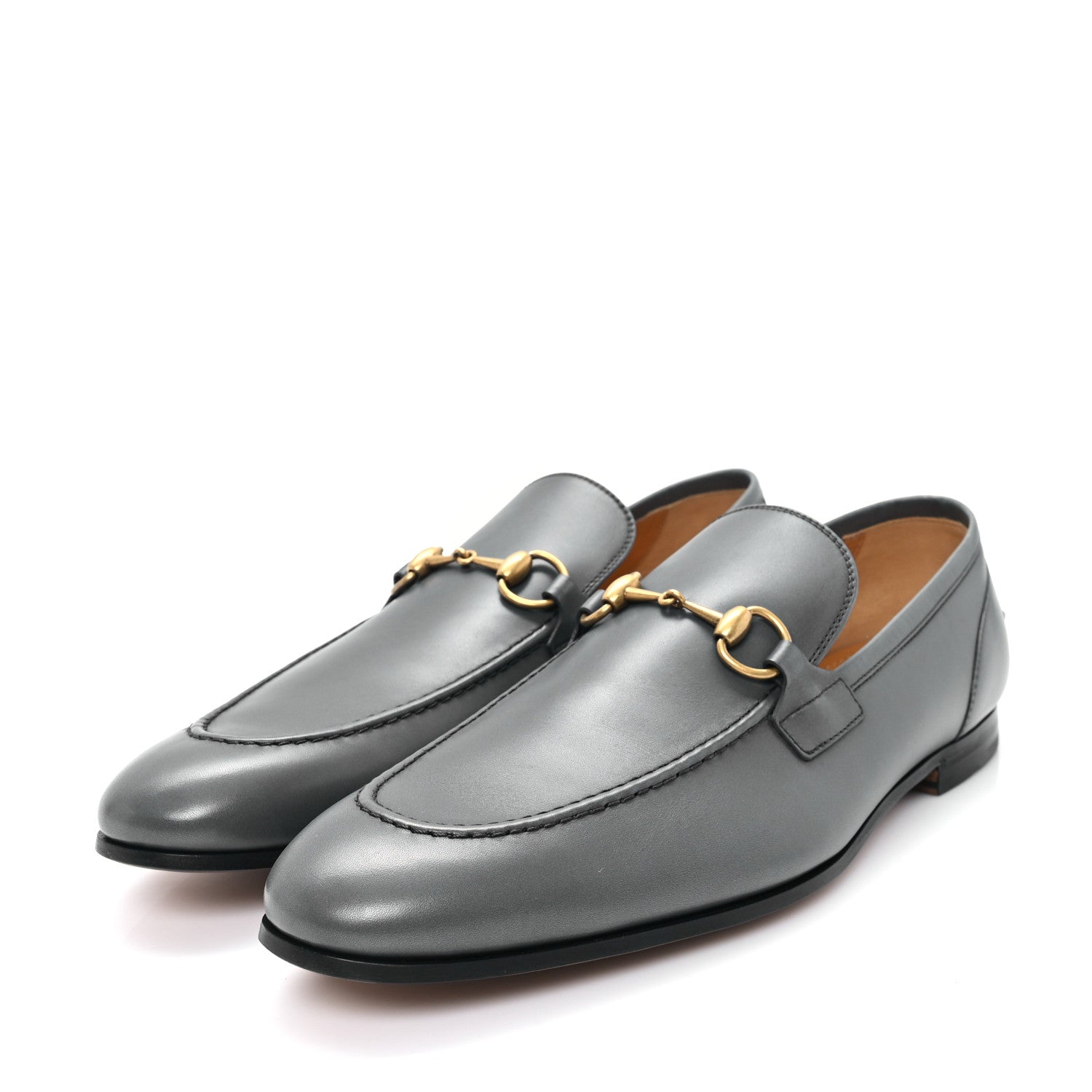 Gucci Calfskin Horsebit Mens Jordaan Loafers 11.5 Graphite Grey 4 of 10