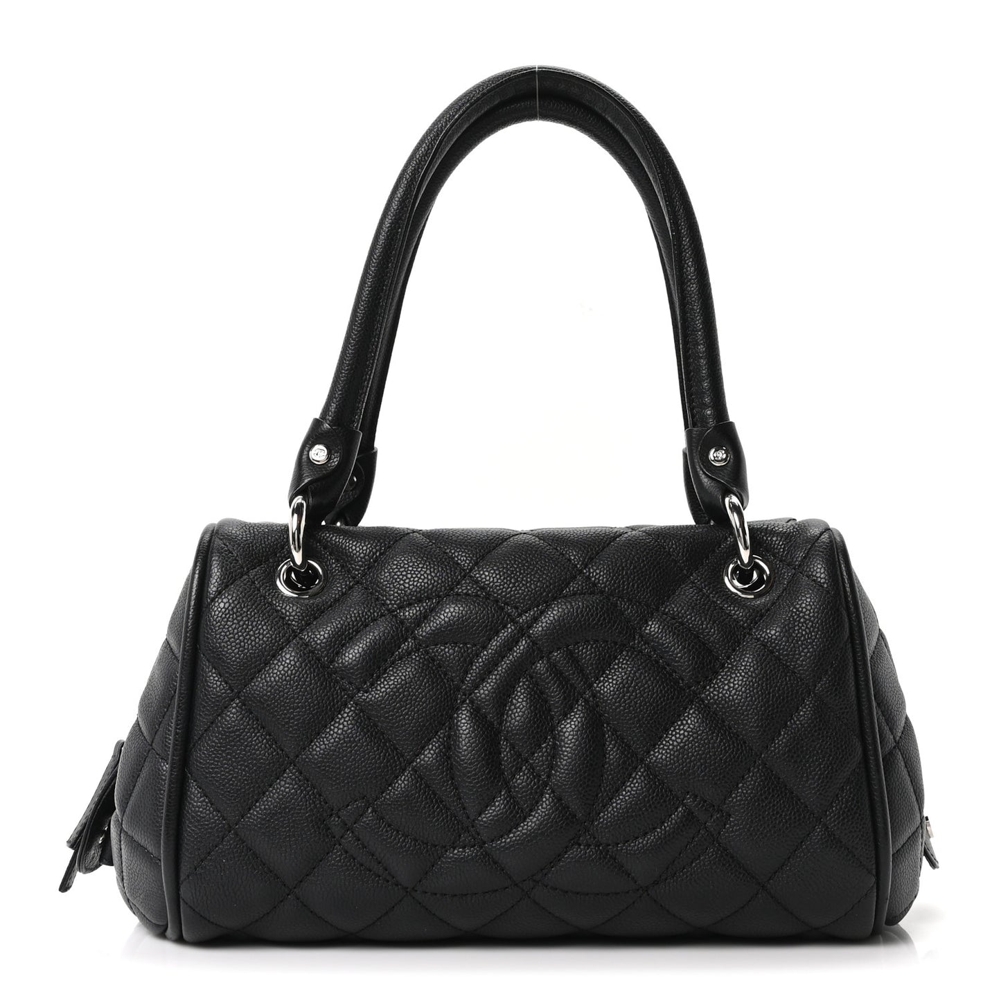 Caviar Quilted Timeless Bowler Black