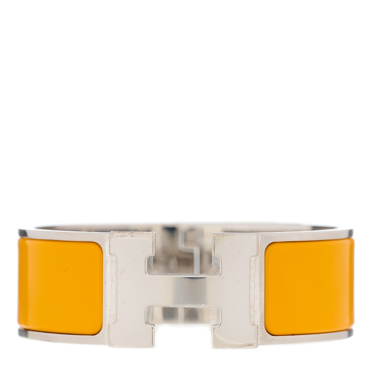 Enamel Wide Clic Clac H Bracelet PM Jaune Madras