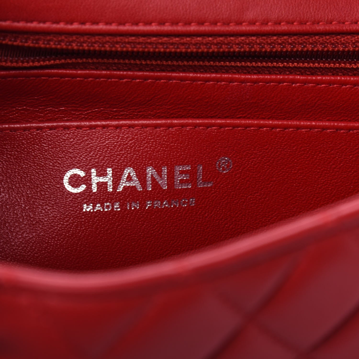 Chanel Lambskin Quilted Mini Rectangular Flap Red 6 of 10