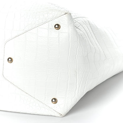 Chanel Calfskin Crocodile Embossed Large Cocodile Shopping Tote White 9 of 9