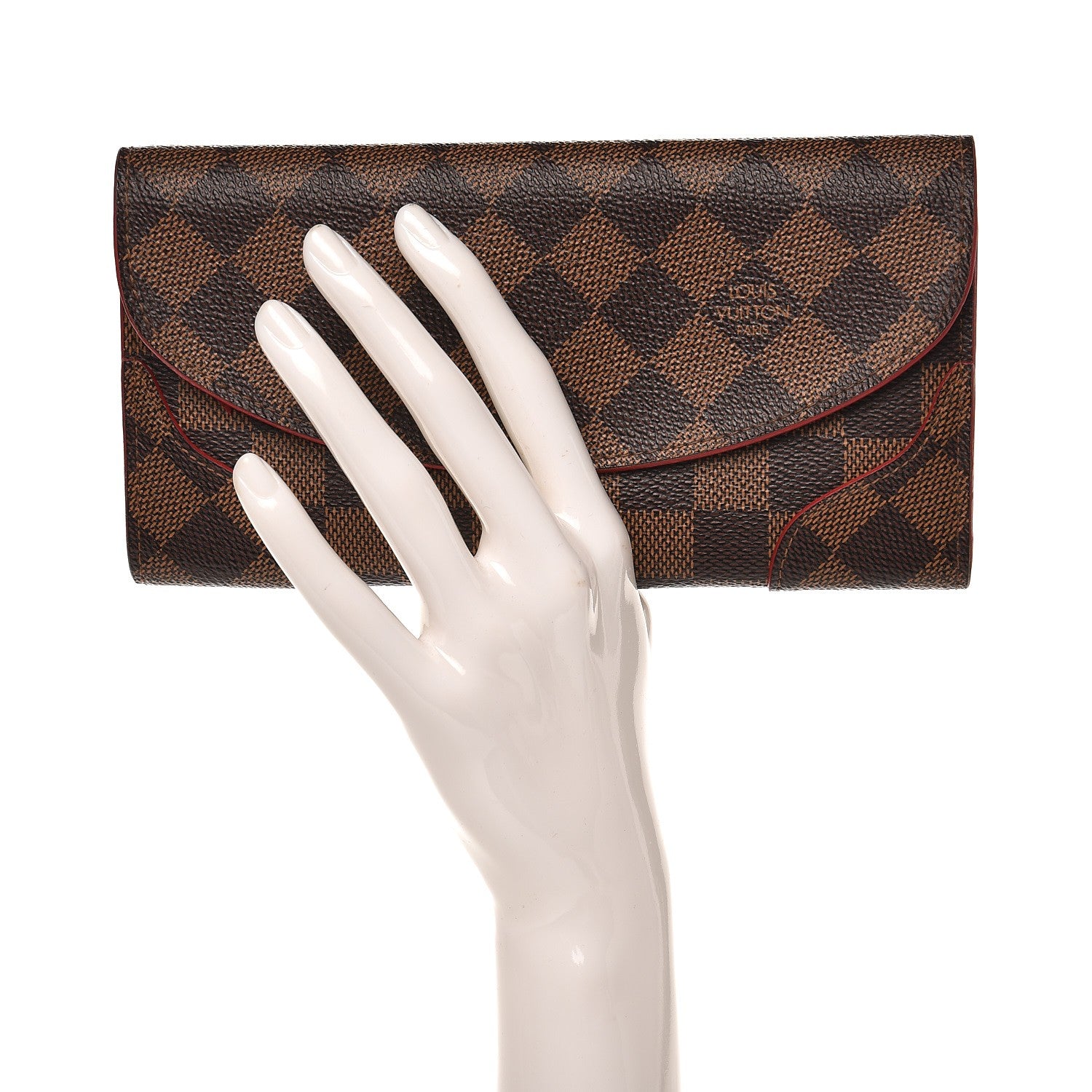 Louis Vuitton Damier Ebene Caissa Wallet Cherry 2 of 10