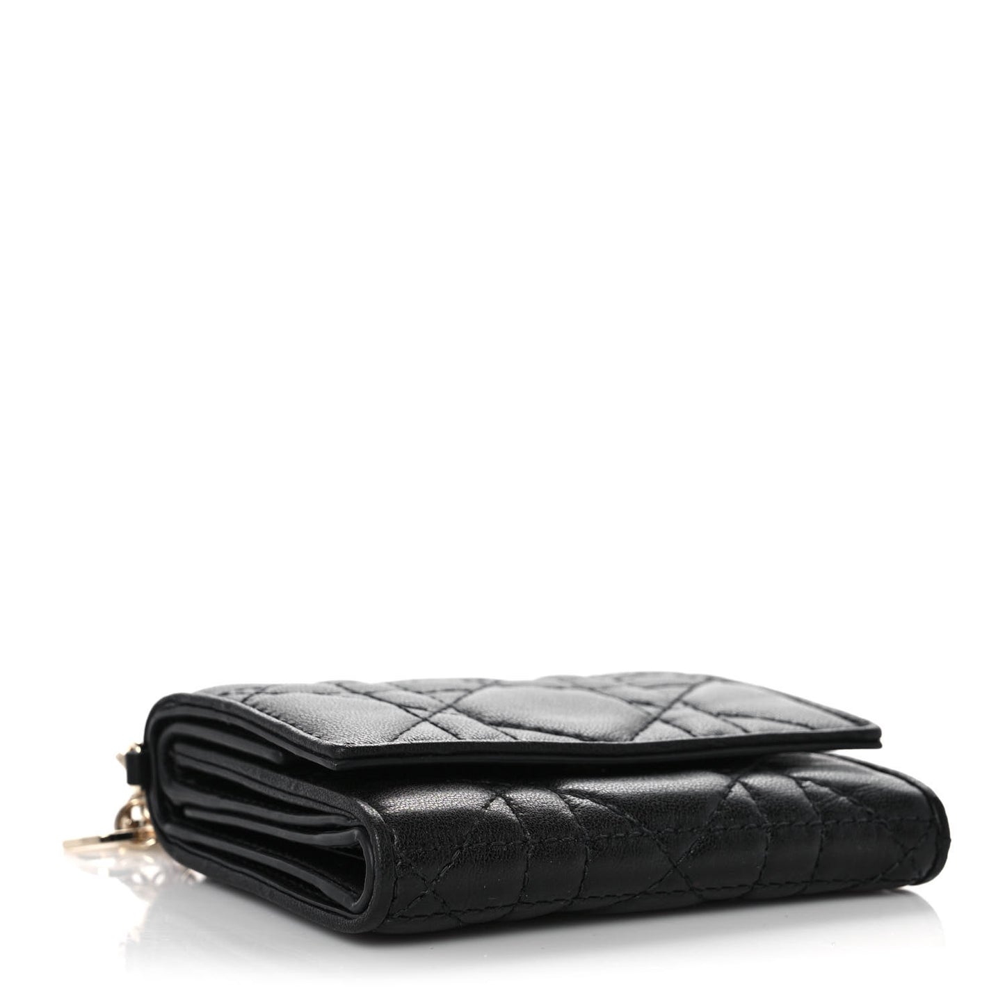 Lambskin Cannage Lady Dior Lotus Wallet Black