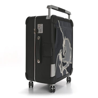 Hermes H Plume Canvas Taurillon Regate La Danse Des Chevaux R.M.S. Trolley Case Luggage Gris Fonce Ecru Black 2 of 8
