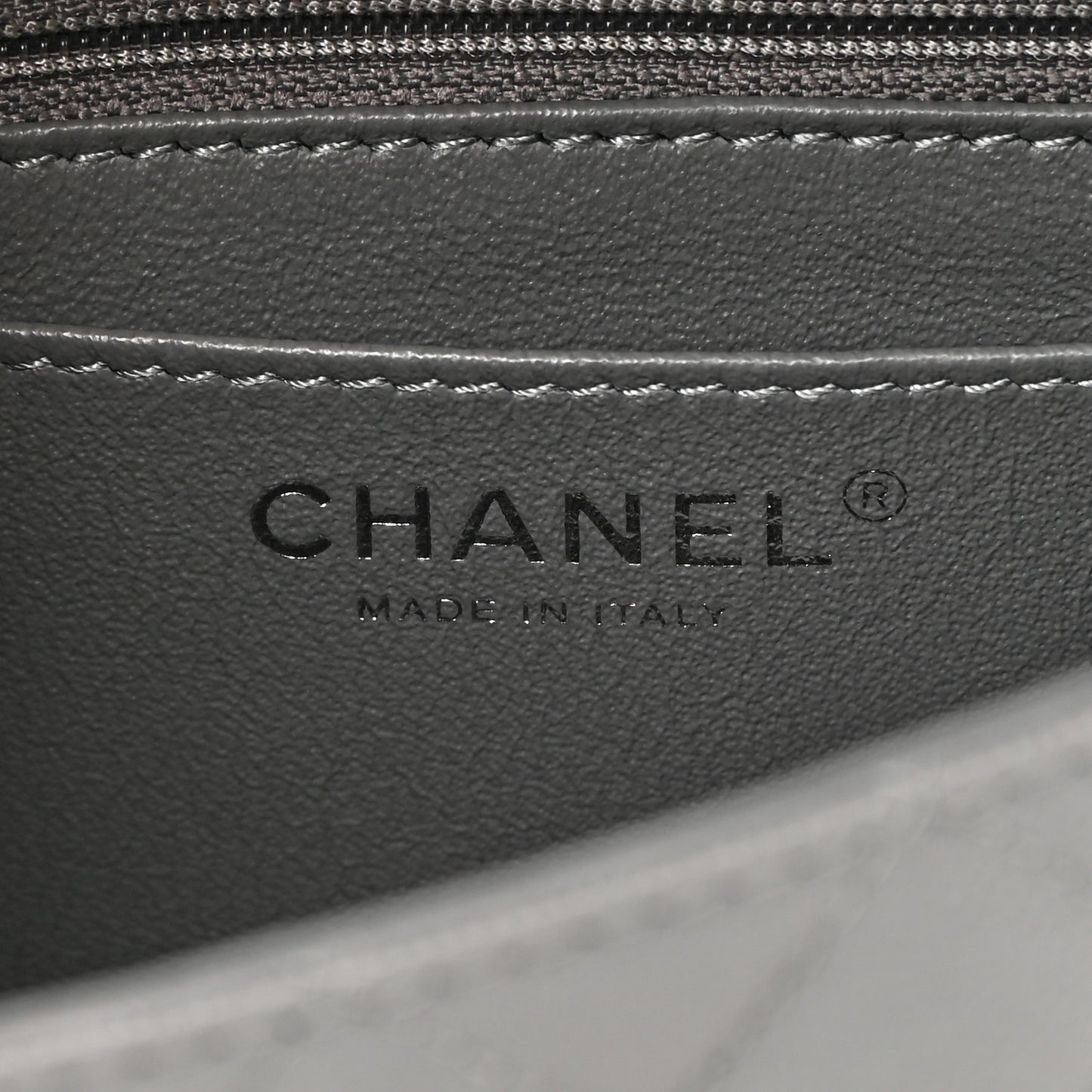 Caviar Quilted Mini Rectangular Flap Grey