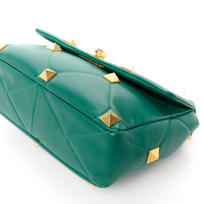 Valentino Garavani Nappa Large Roman Stud Shoulder Bag Jungle 11 of 11