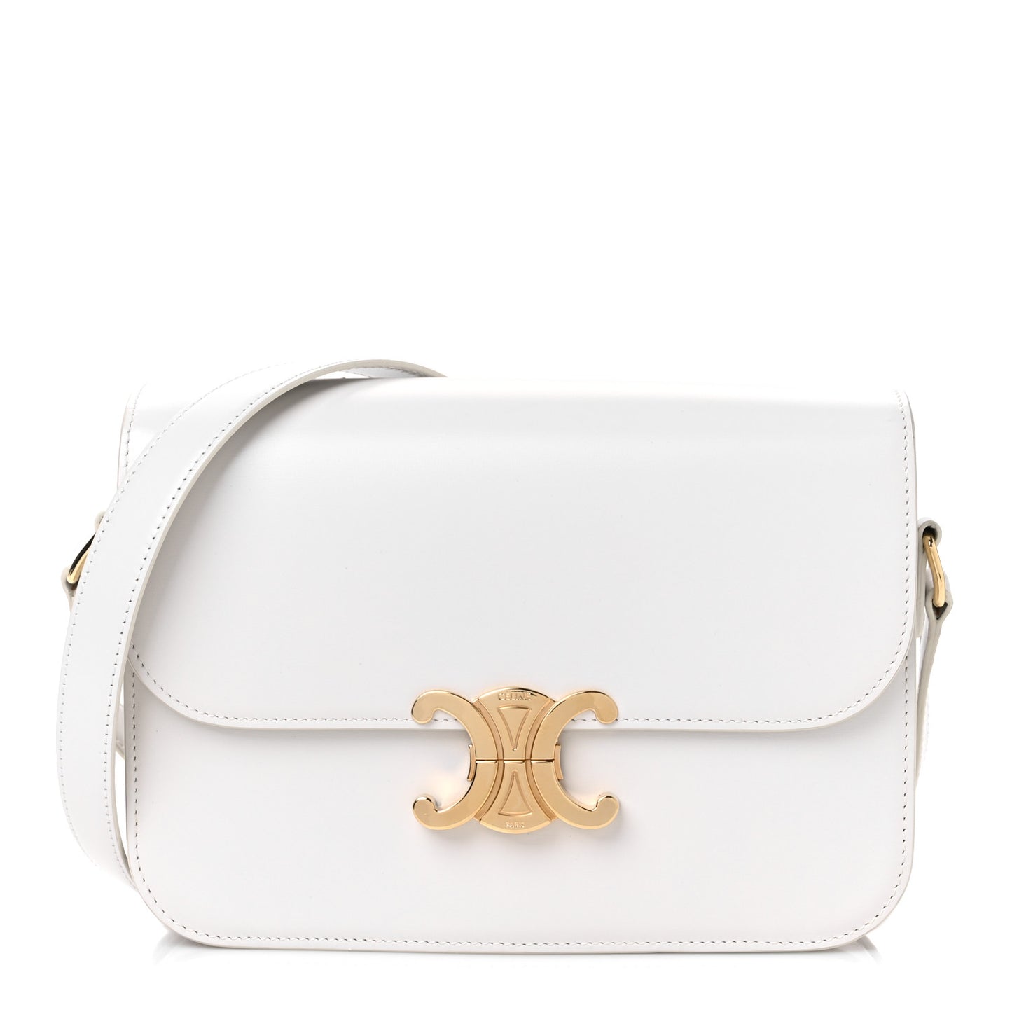 Shiny Calfskin Medium Triomphe White