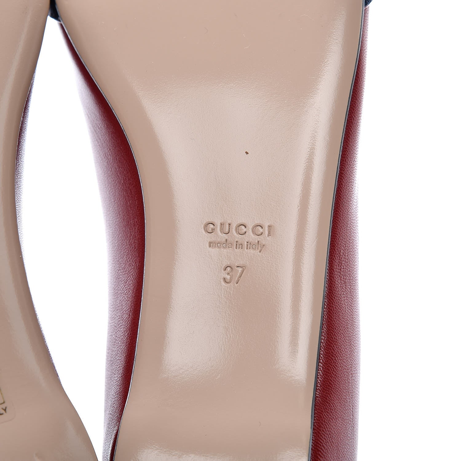 Gucci Calfskin Web Bow Ballerina Flats 37 Red 6 of 9