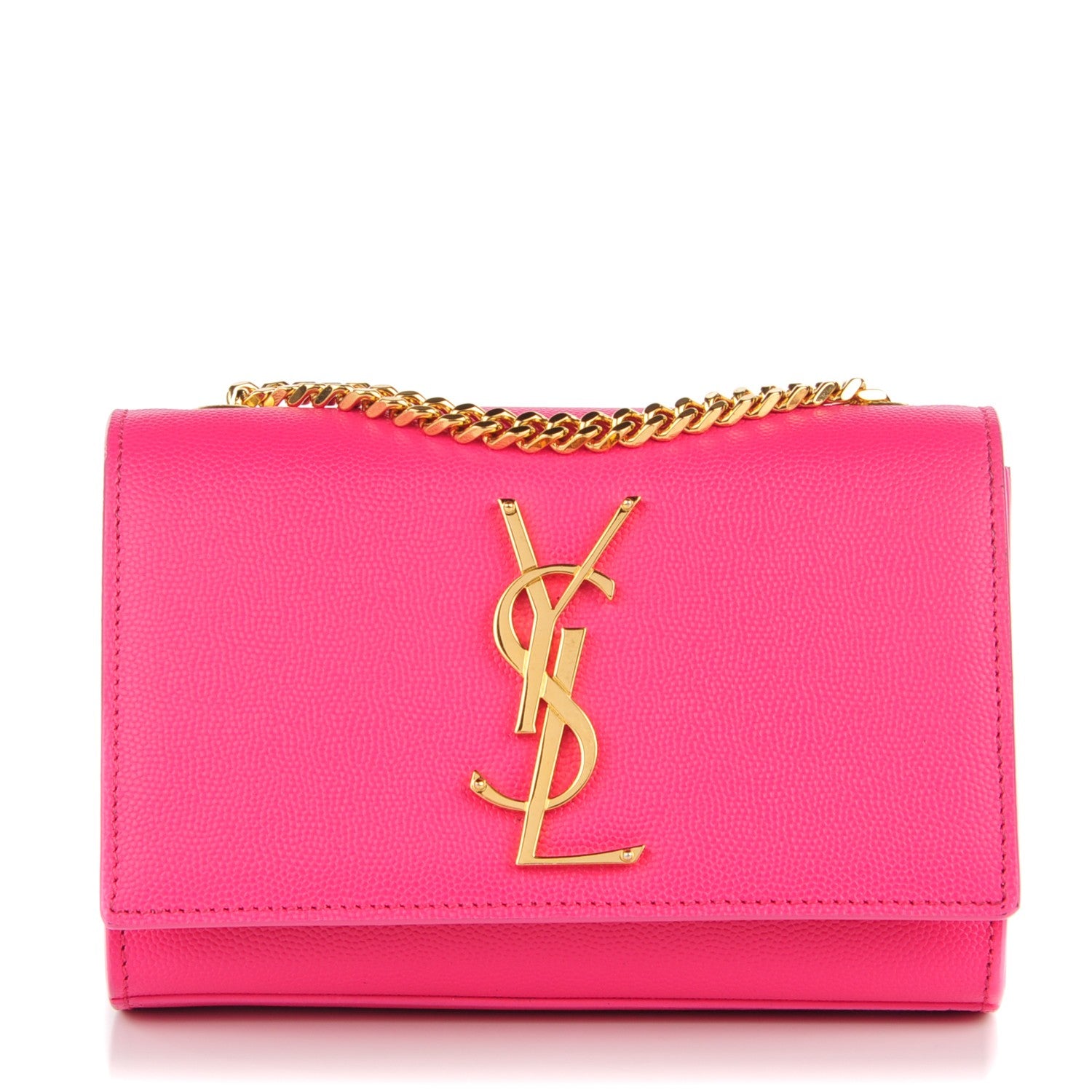 Saint Laurent Grain De Poudre Small Classic Monogram Satchel Fuchsia 1 of 7