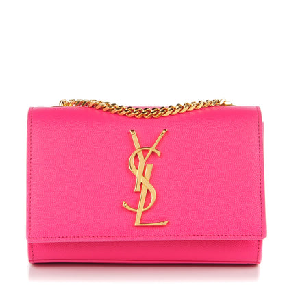 Saint Laurent Grain De Poudre Small Classic Monogram Satchel Fuchsia 1 of 7