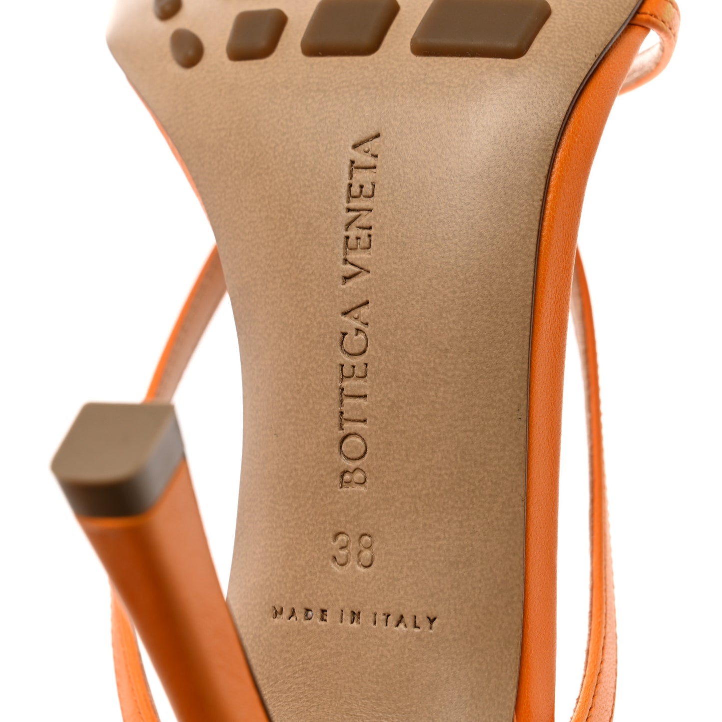 Lambskin Stretch Multi Strap 90mm Sandals 38 Tangerine