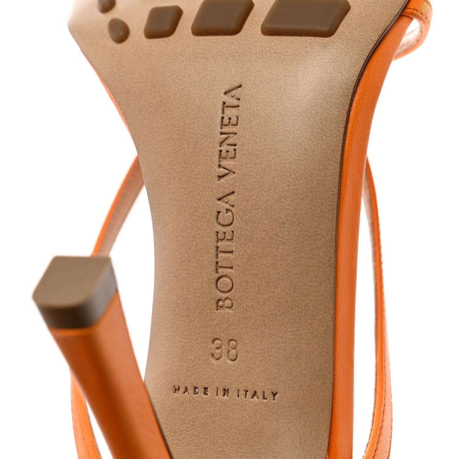 Bottega Veneta Lambskin Stretch Multi Strap 90mm Sandals 38 Tangerine 7 of 8