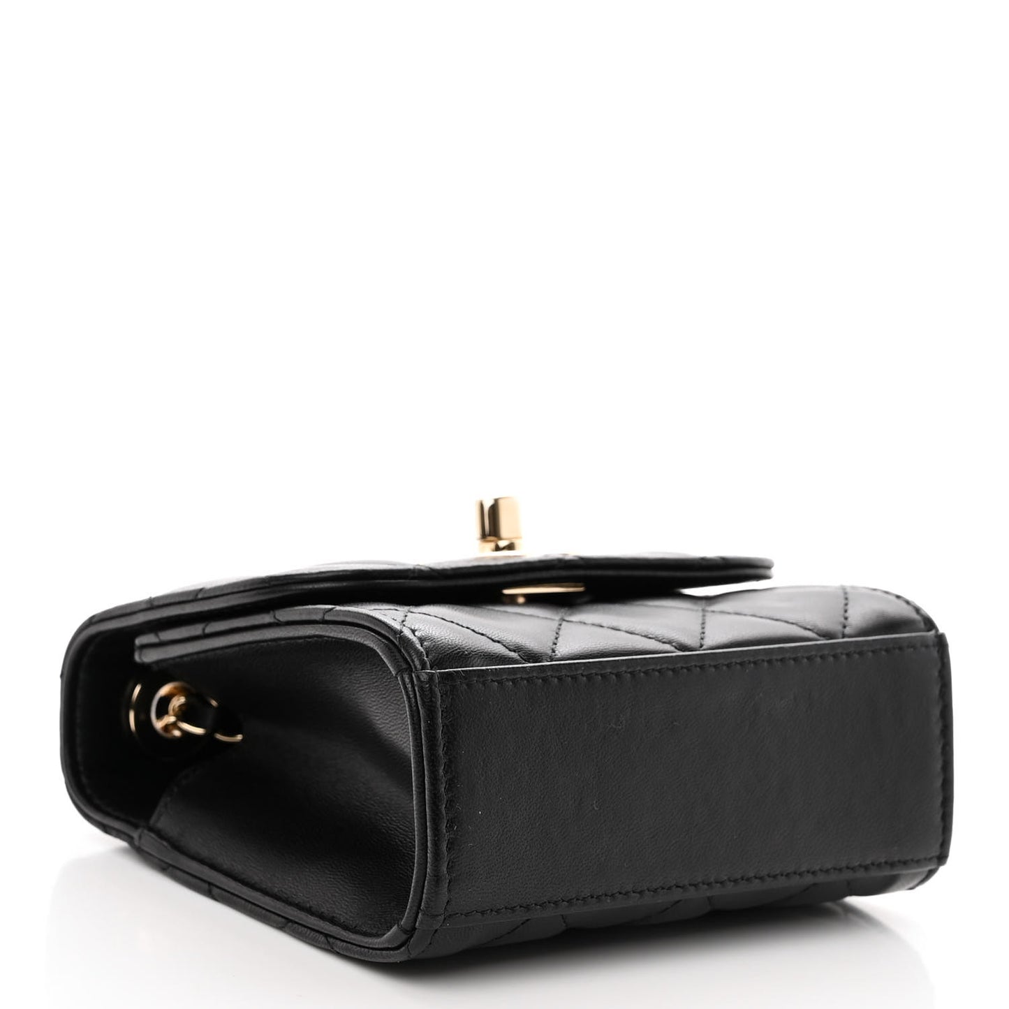 Lambskin Quilted Mini Trendy CC Clutch With Chain Black