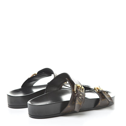 Louis Vuitton Monogram Bom Dia Mule Sandals 38.5 Black 4 of 8