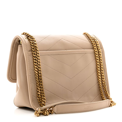 Saint Laurent Lambskin Matelasse Monogram Baby Niki Chain Satchel Dark Beige 3 of 10