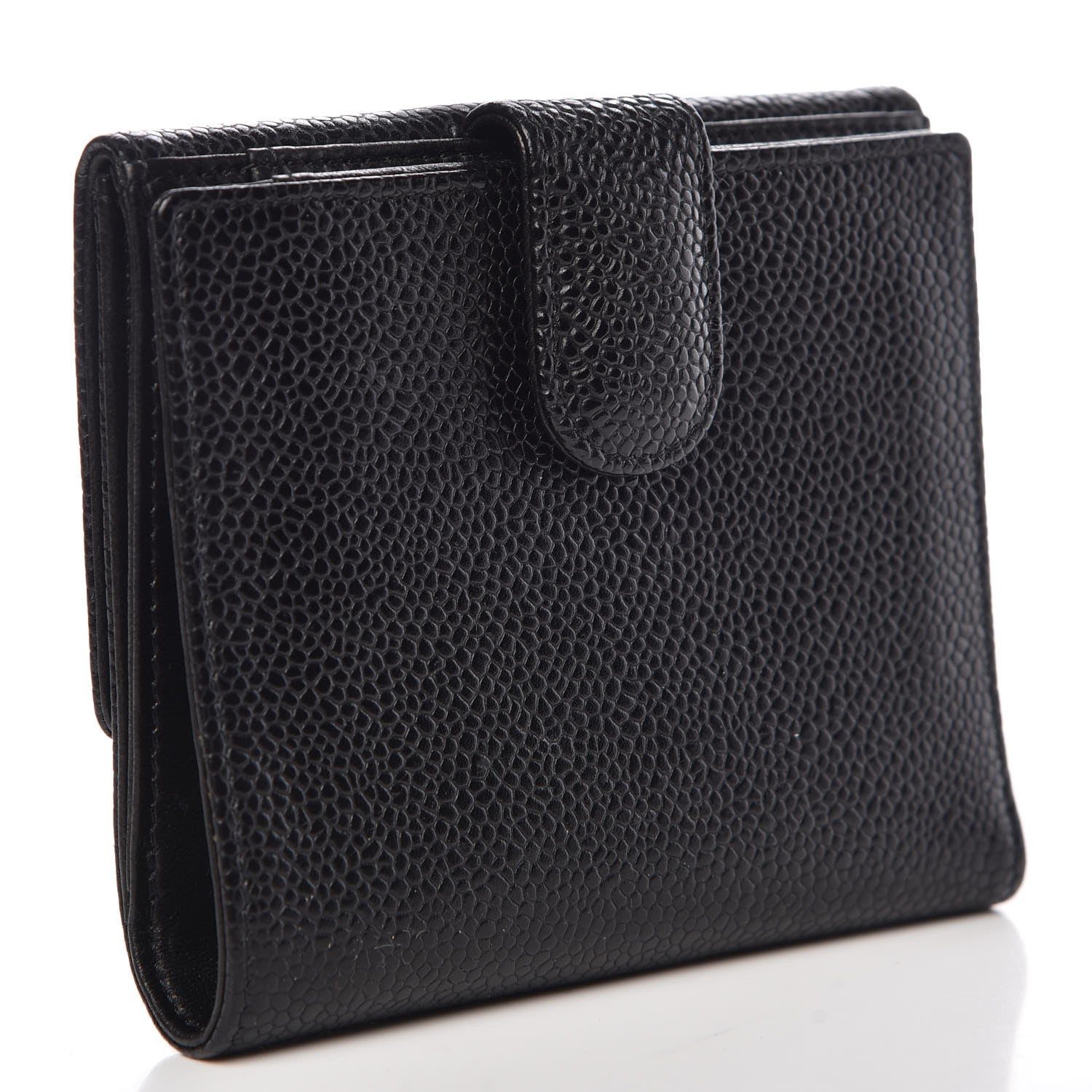 Chanel Caviar Timeless CC Compact French Wallet Black 3 of 11