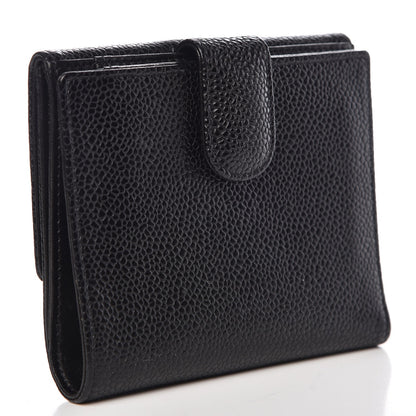 Chanel Caviar Timeless CC Compact French Wallet Black 3 of 11