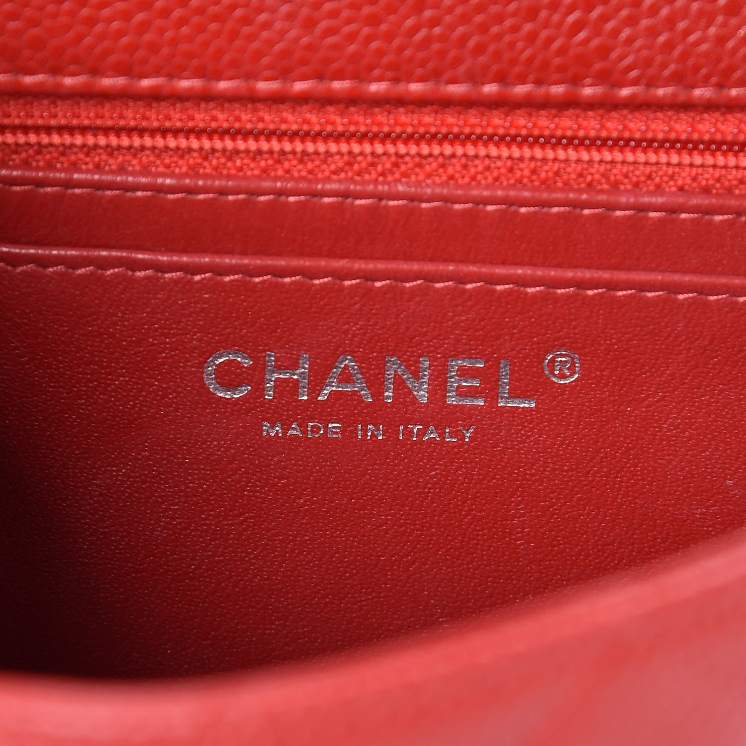 Chanel Caviar Quilted Mini Rectangular Flap Red 6 of 9