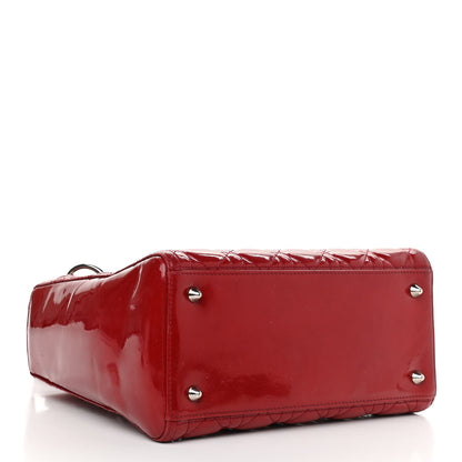 Christian Dior Patent Cannage Medium Lady Dior Red 4 of 15