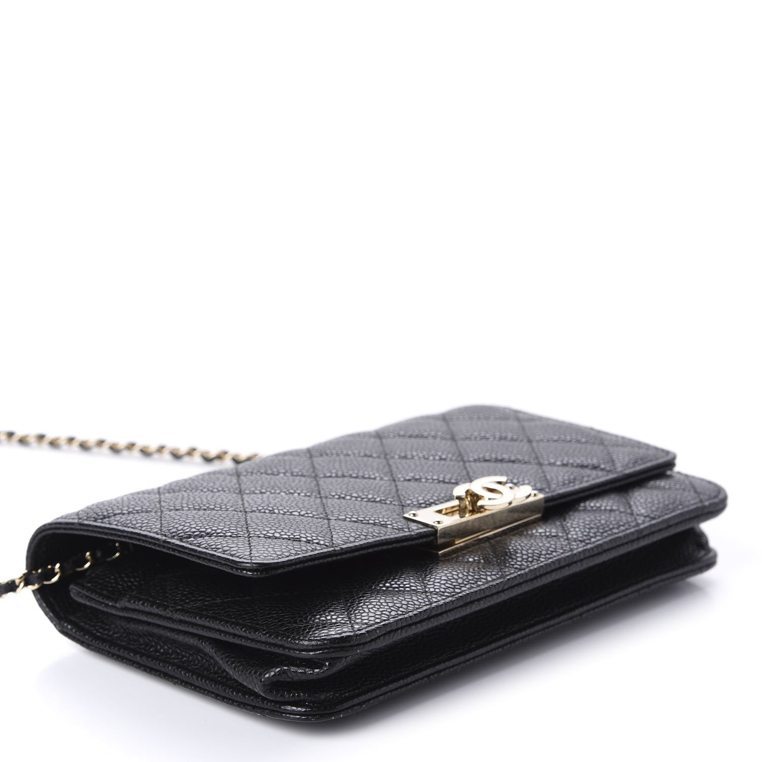 Chanel Caviar Quilted Golden Class Wallet On Chain WOC Black 4 of 12