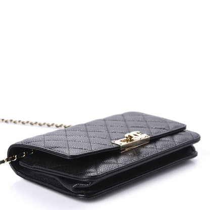 Chanel Caviar Quilted Golden Class Wallet On Chain WOC Black 4 of 12