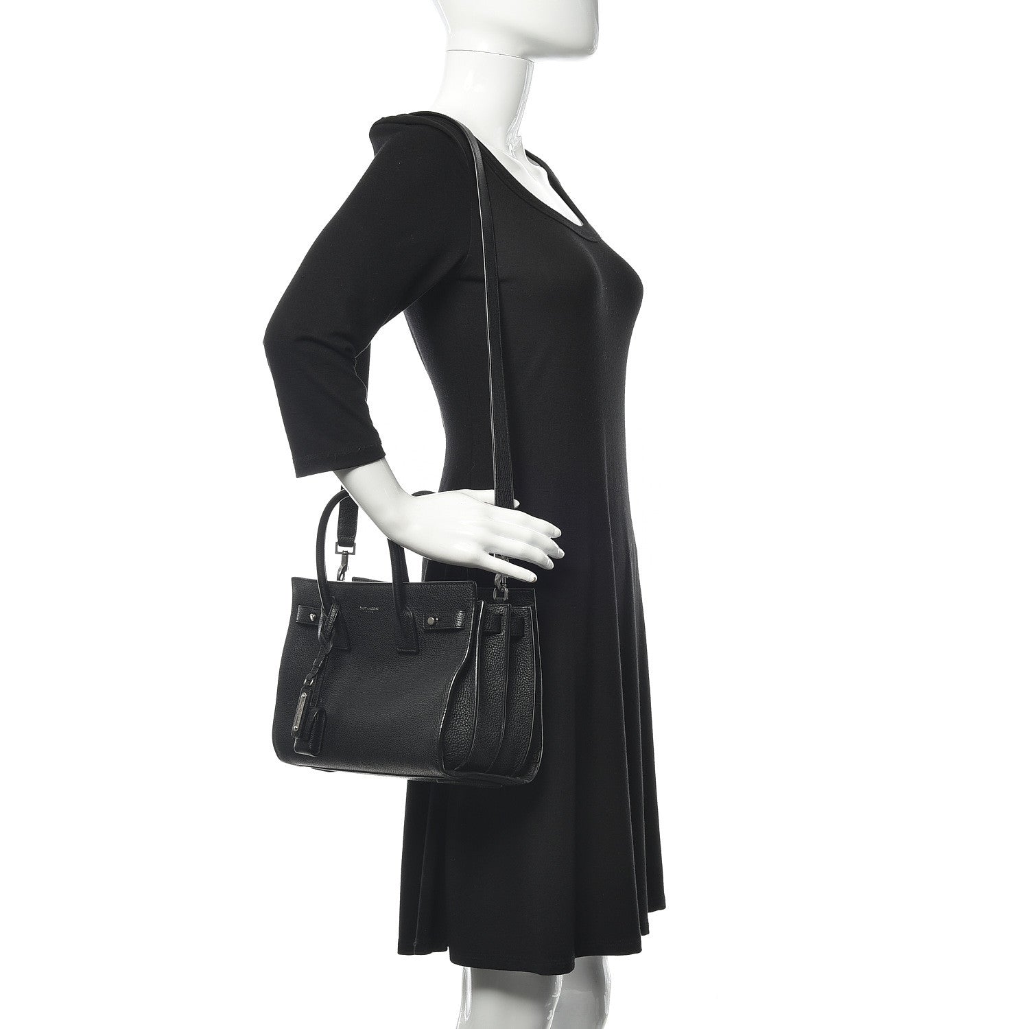 Saint Laurent Grained Calfskin Baby Sac De Jour Souple Black 2 of 13