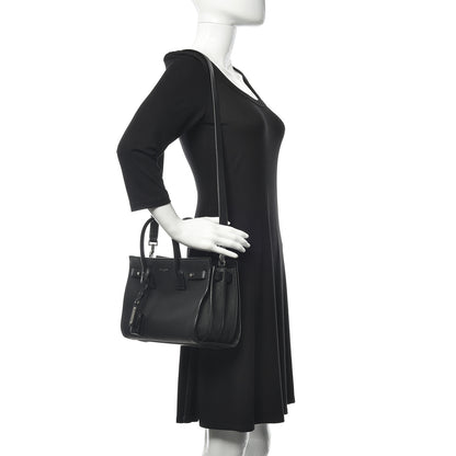 Saint Laurent Grained Calfskin Baby Sac De Jour Souple Black 2 of 13