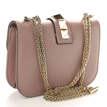 Valentino Garavani VALENTINO GARAVANI Vitello Small Glam Lock Rockstud Flap Poudre 2 of 9
