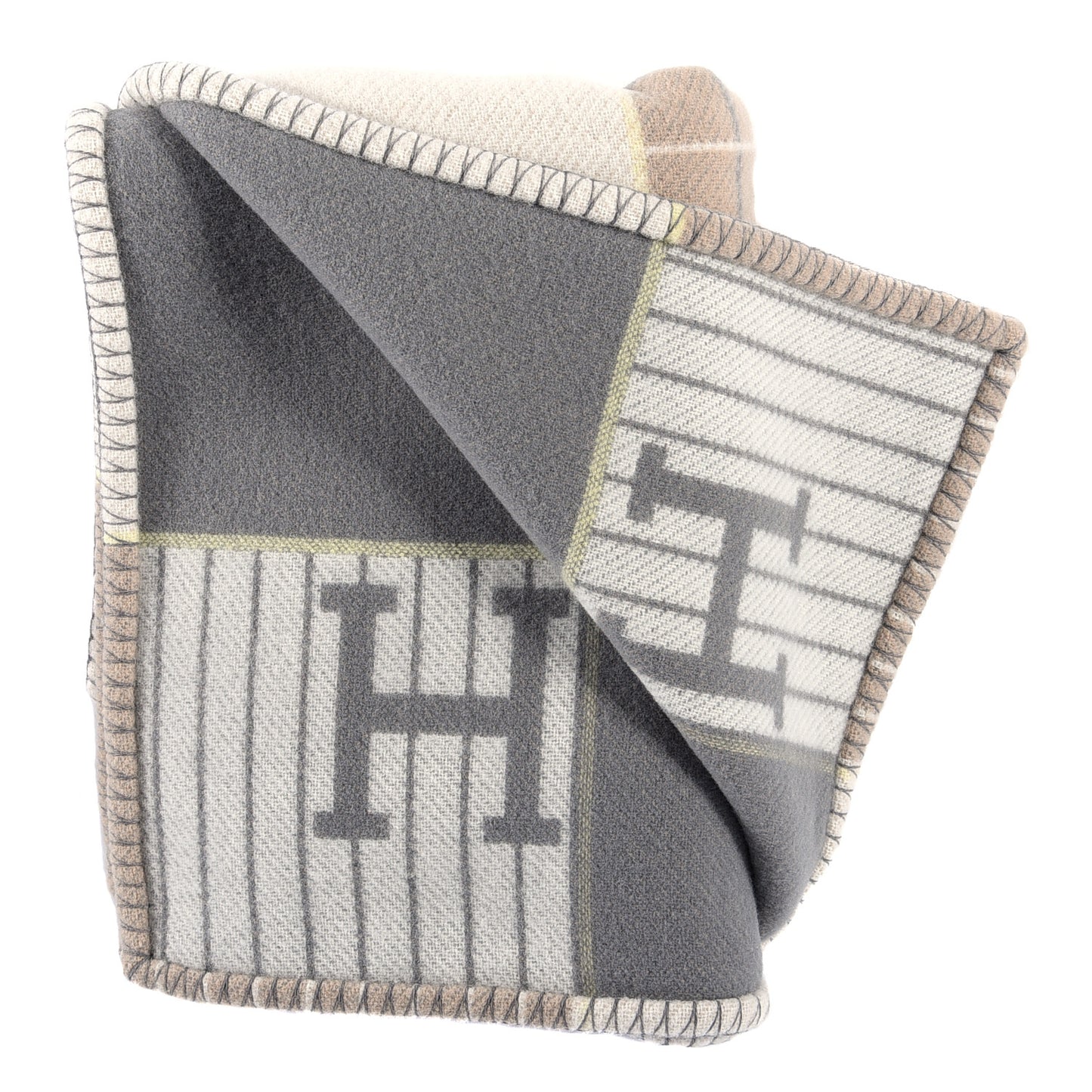 Wool Cashmere Avalon Passe-Passe Blanket Naturel