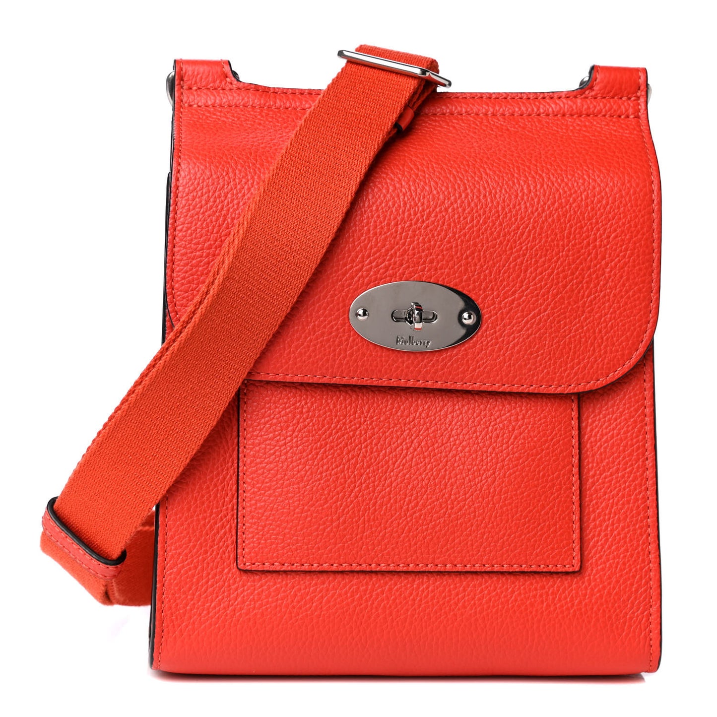 Natural Grain Calfskin Antony Messenger Crossbody Orange