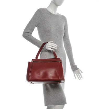 Celine Smooth Calfskin Medium Edge Shoulder Bag Red 2 of 16
