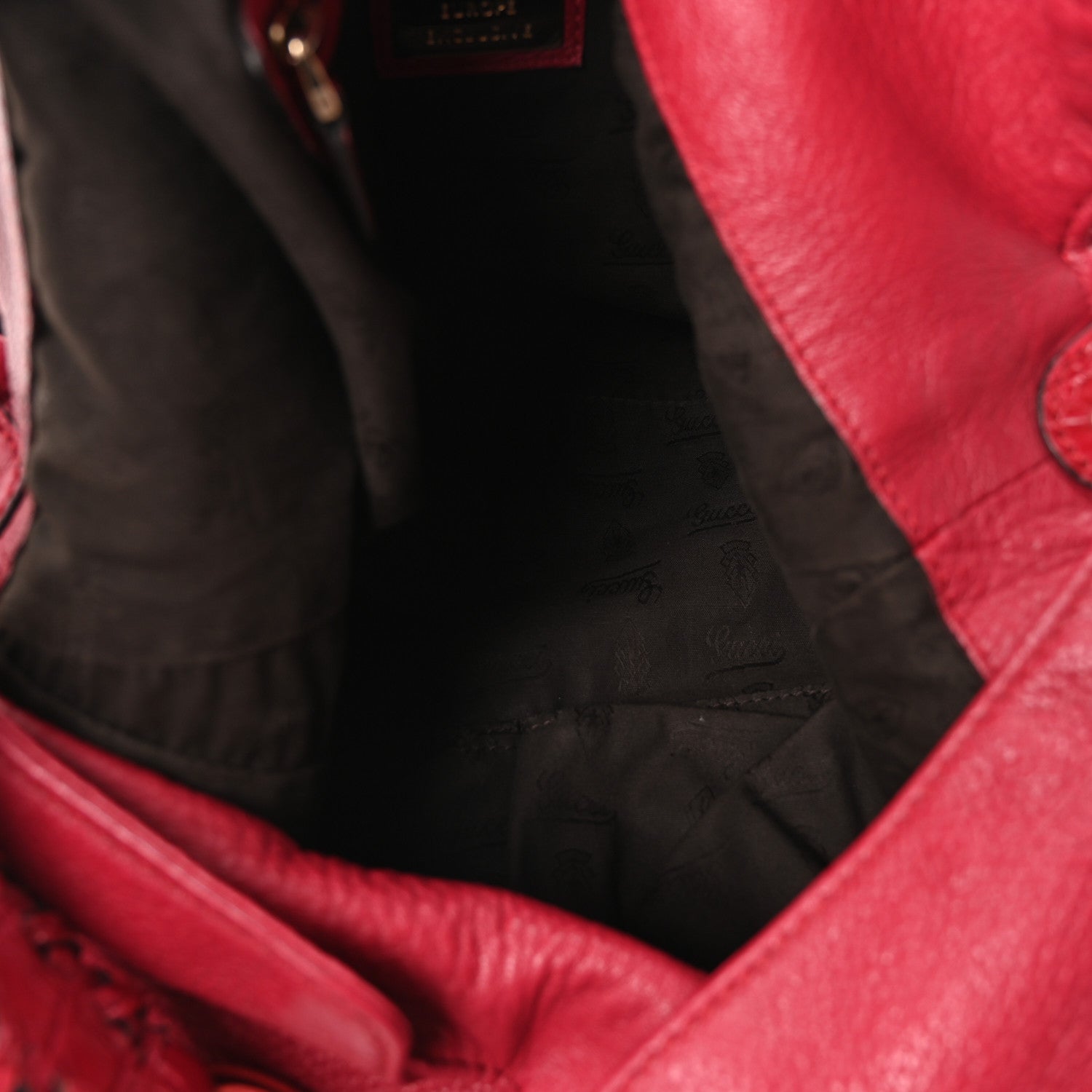 Gucci Pebbled Calfskin Medium G Wave Shoulder Bag Red 9 of 21