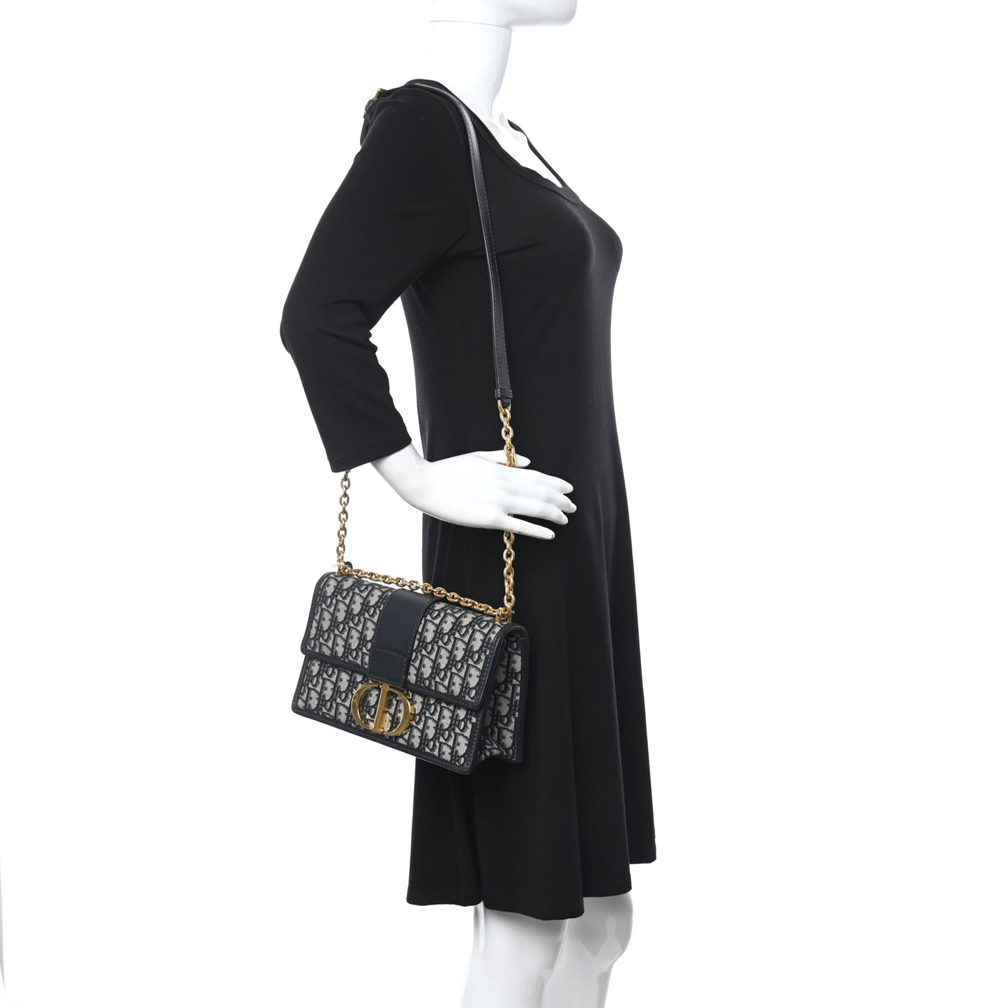 Oblique 30 Montaigne Chain Flap Bag Blue