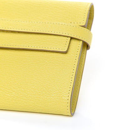 Hermes Chevre Mysore Kelly Longue Wallet Lime 9 of 10