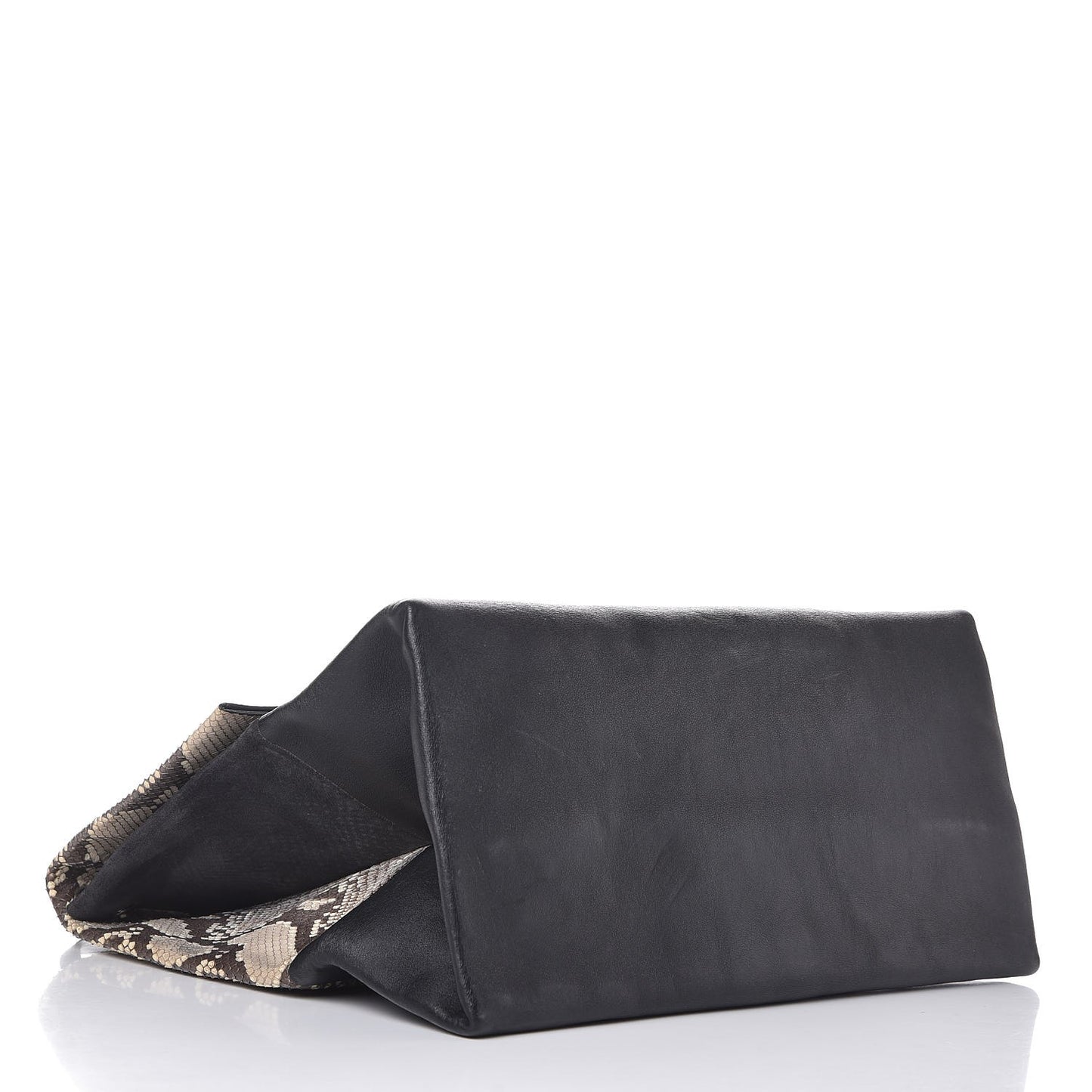 Python Smooth Calfskin All Soft Shoulder Bag Natural