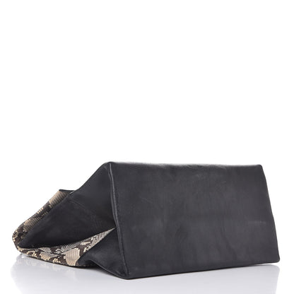 Celine Python Smooth Calfskin All Soft Shoulder Bag Natural 4 of 8