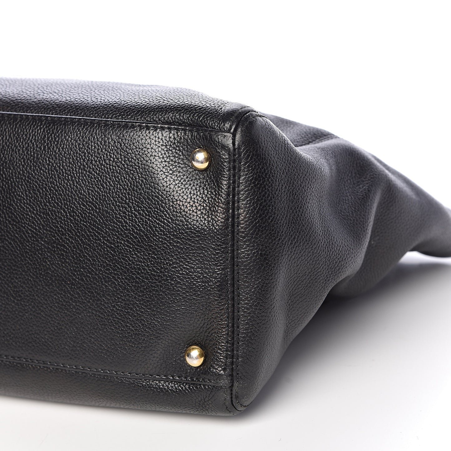 Calfskin Cerf Executive Shopper Tote Black