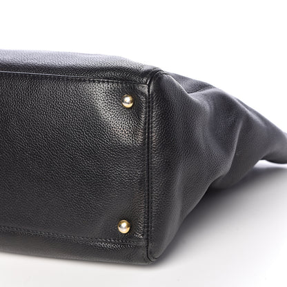 Chanel Calfskin Cerf Executive Shopper Tote Black 10 of 11