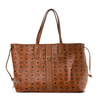 MCM Visetos Large Liz Reversible Shopper Tote Cognac 1 of 17